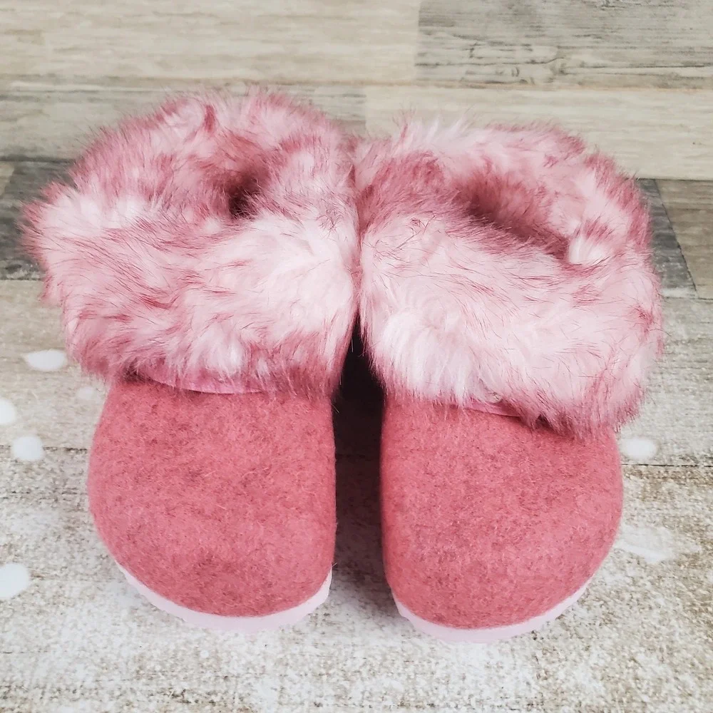 Birkenstock Kaprun Braid Clogs 9 Narrow Inuit‎ Pink Wool Felt Slip On Slipper
